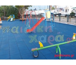 Ελαστικό δάπεδο ασφαλείας EPDM πιστοποιημένο (μπλέ)